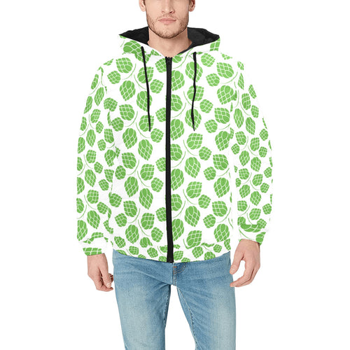 Hop pattern background Men's Padded Hooded Jacket