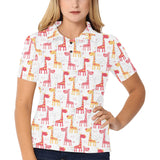 Giraffe Pattern Print Design 03 Women's All Over Print Polo Shirt