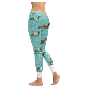 Dachshund decorative background Women's Legging Fulfilled In US
