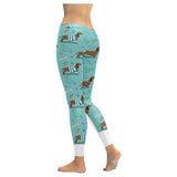 Dachshund decorative background Women's Legging Fulfilled In US