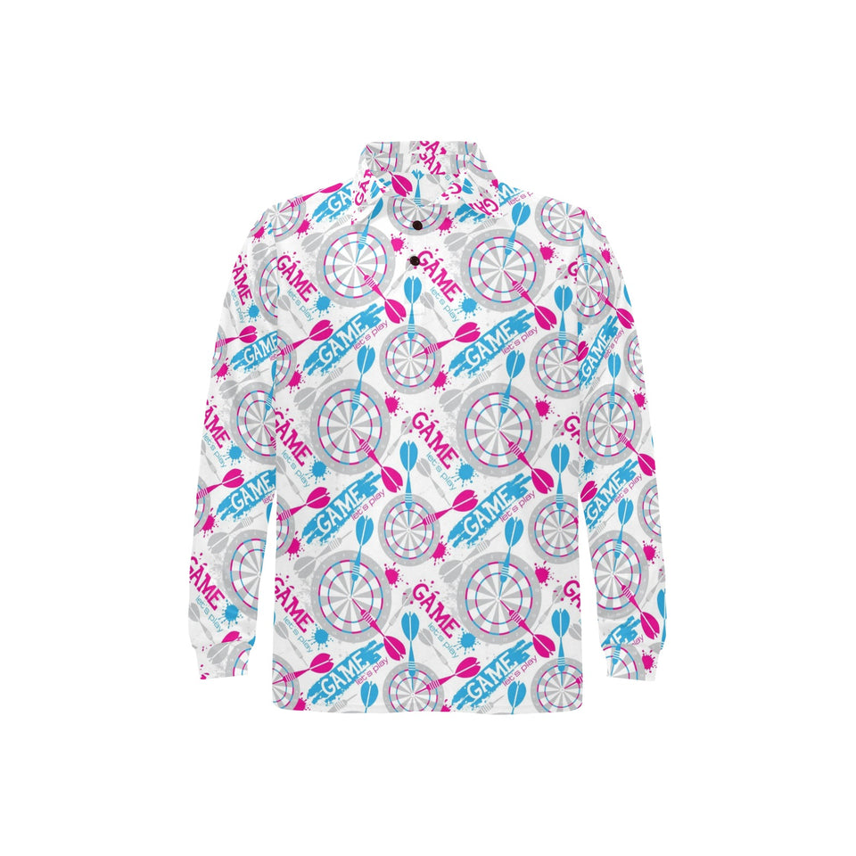 Darts Pattern Print Design 01 Men's Long Sleeve Polo Shirt