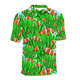 Clown Fish Pattern Print Design 01 Men's All Over Print Polo Shirt