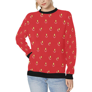 strawberry texture skin pattern Women's Crew Neck Sweatshirt