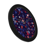 Red blue star pattern Elegant Black Wall Clock
