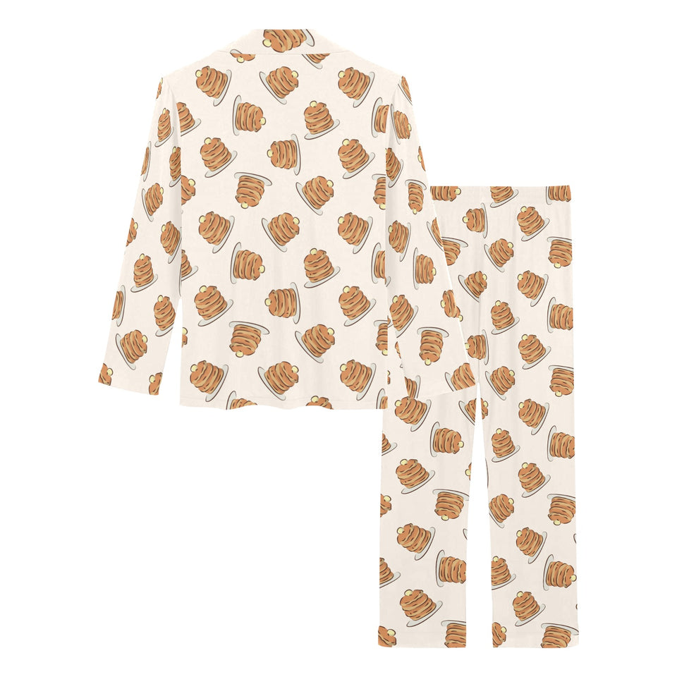 Pancake Pattern Print Design 01 Women's Long Pajama Set