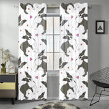 Boston terrier dog hearts vector pattern Gauze Curtain
