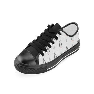 Penguin pattern Kids' Boys' Girls' Low Top Canvas Shoes Black