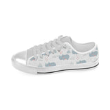 cute rhino heart pattern Men's Low Top Shoes White