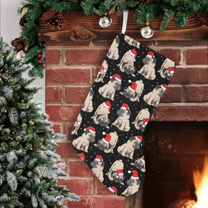 Christmas Pugs Santa_s red cap pattern Christmas Stocking