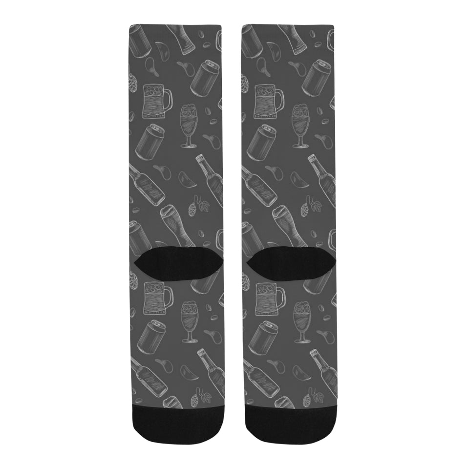 Beer hand drawn pattern Crew Socks