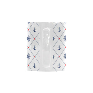 Anchor rudder nautical design pattern Classical White Mug (Fulfilled In US)