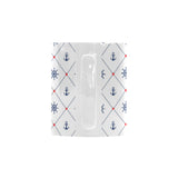 Anchor rudder nautical design pattern Classical White Mug (Fulfilled In US)