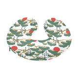 Bonsai red sun japanese pattern U-Shaped Travel Neck Pillow