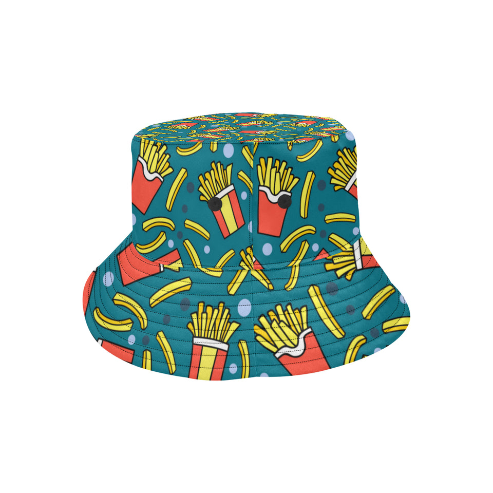 French fries red paper box pattern Unisex Bucket Hat