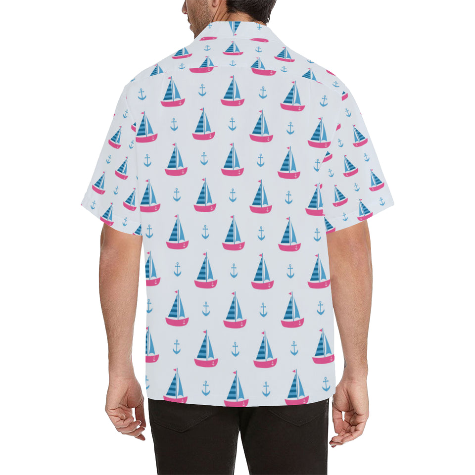 Sailboat anchor pattern Men's All Over Print Hawaiian Shirt