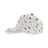 hand drawn gold black star pattern All Over Print Snapback Cap