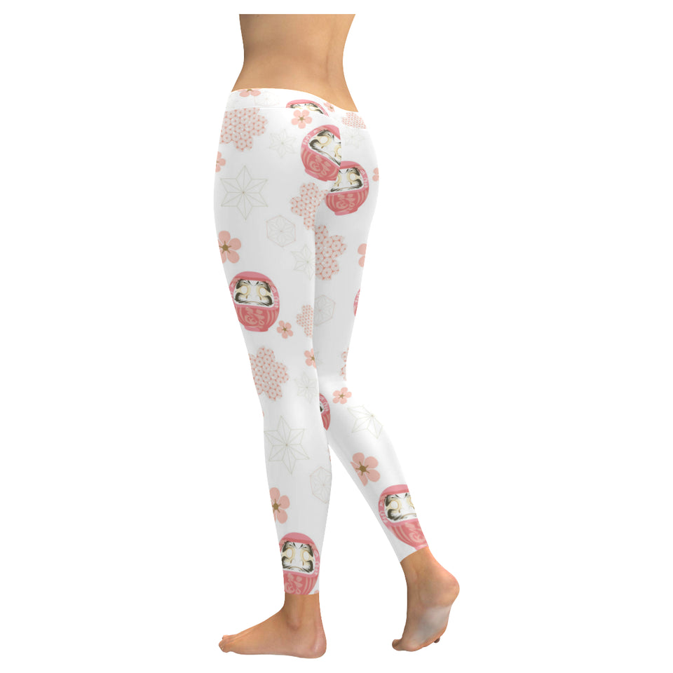 Daruma japanese wooden doll cherry blossom flower Women's Legging Fulfilled In US