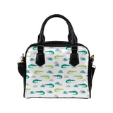 watercolor crocodile pattern Shoulder Handbag