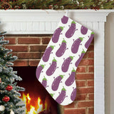 Eggplant Pattern Print Design 01 Christmas Stocking