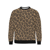 Coffee bean on brown background Men's Crew Neck Sweatshirt