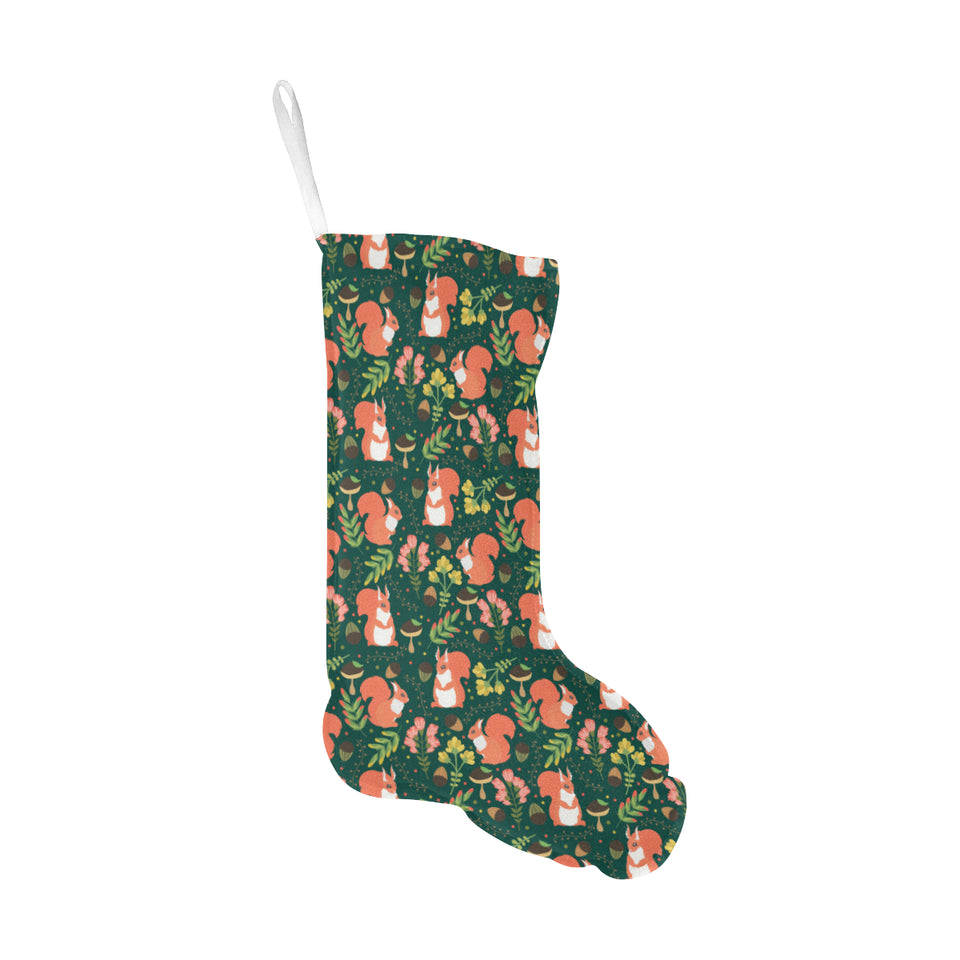 Squirrel Pattern Print Design 03 Christmas Stocking