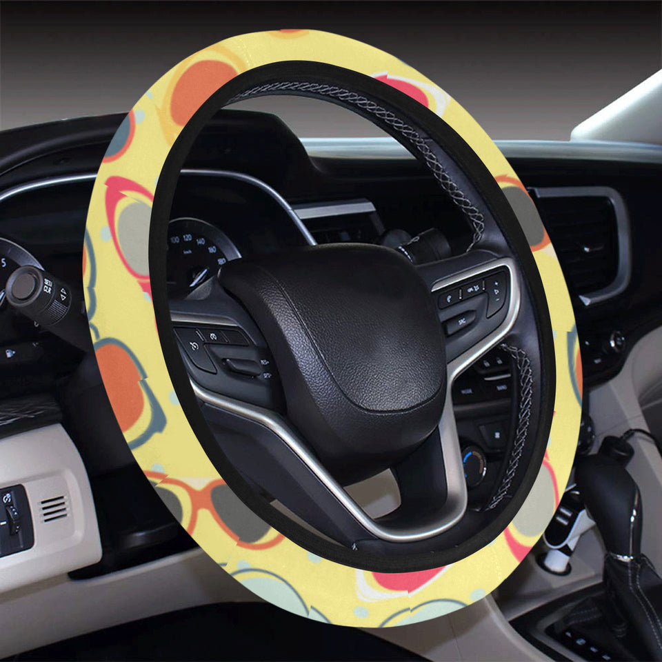 Sun Glasses Pattern Print Design 05 Car Steering Wheel Cover
