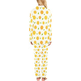 oranges leaves pattern Women's Long Pajama Set