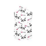 Hand Drawn faces of pandas pattern Men's Padded Vest