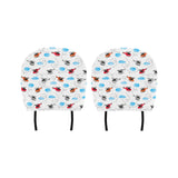 Watercolor helicopter cloud pattern Car Headrest Cover