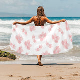 Pink sakura cherry blossom pattern Beach Towel