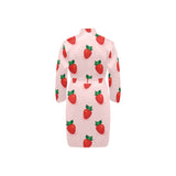 Strawberry beautiful pattern Men's Long Sleeve Belted Night Robe