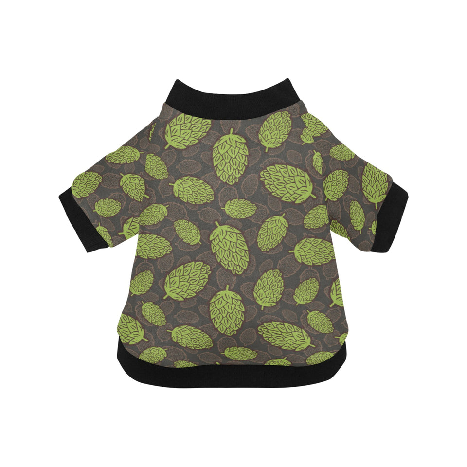 Hop pattern black background All Over Print Pet Dog Round Neck Fuzzy Shirt
