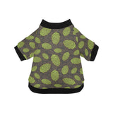 Hop pattern black background All Over Print Pet Dog Round Neck Fuzzy Shirt