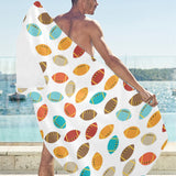 Colorful american football ball pattern Beach Towel