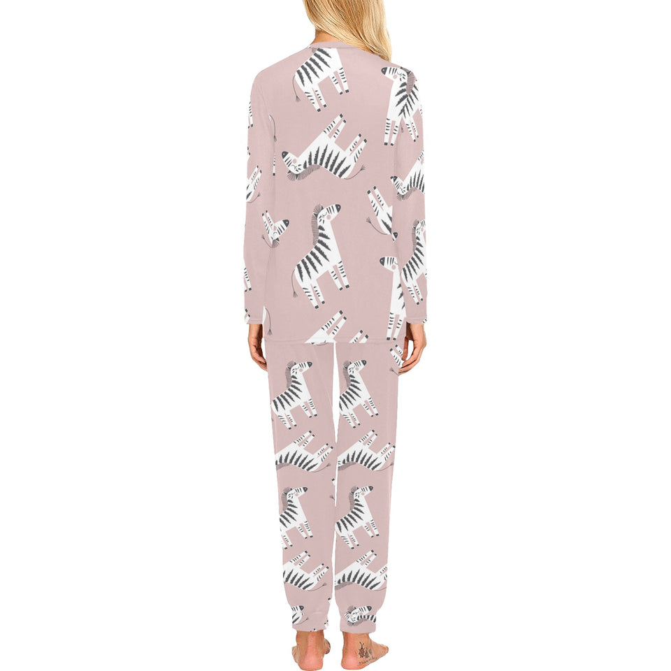 Cute zebra pattern Women's All Over Print Pajama Set