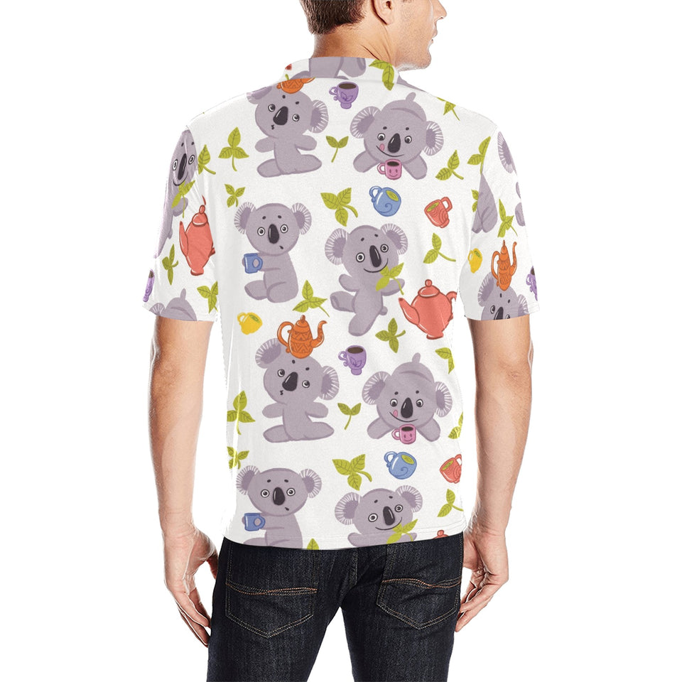 Cute koalas teapots tea Men's All Over Print Polo Shirt