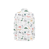 Cute cartoon dinosaurs tree pattern Women's Long Sleeve Polo Shirt