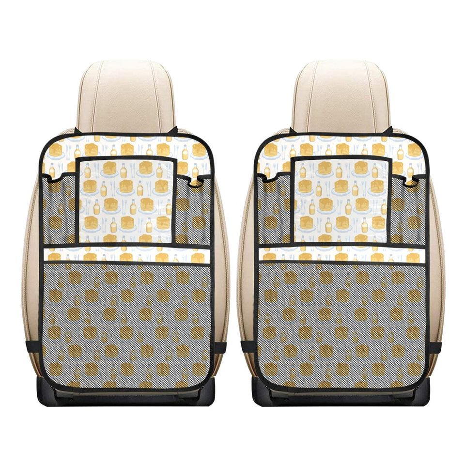 Pancake Pattern Print Design 05 Car Seat Back Organizer