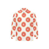 Grapefruit pattern Men's Long Sleeve Polo Shirt