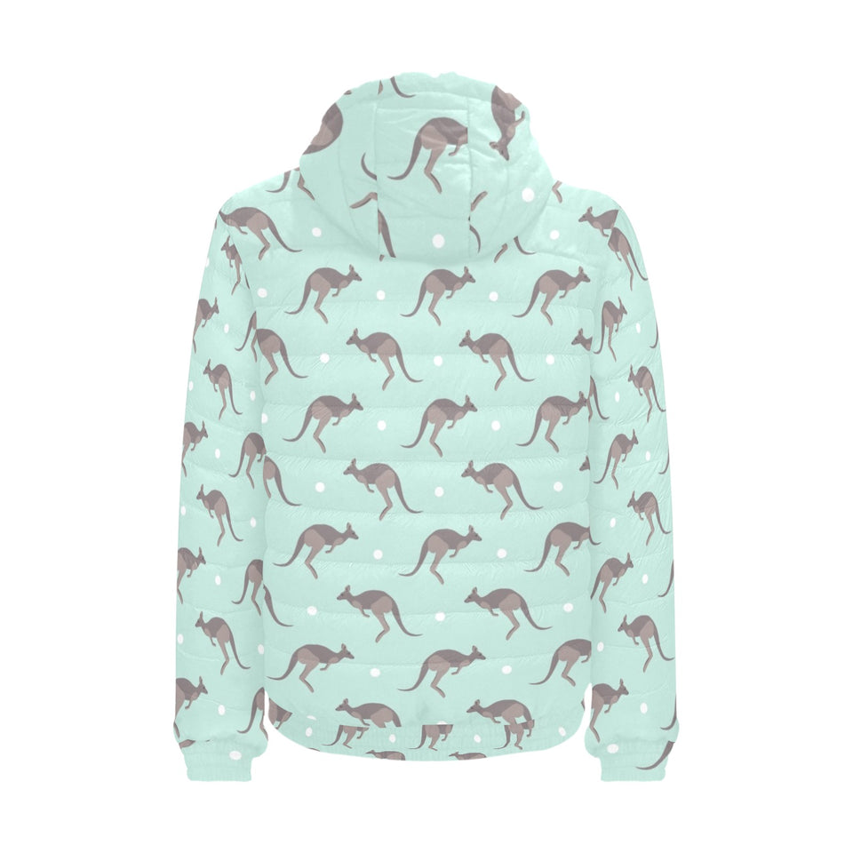 Kangaroo pattern background Men's Padded Hooded Jacket