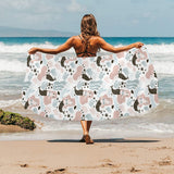 cute mermaid pattern Beach Towel