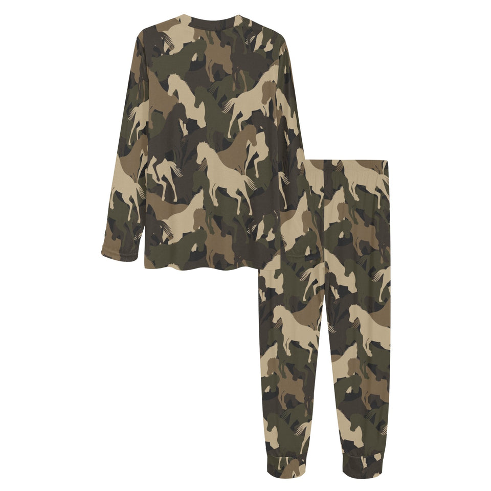 Horse Camouflage Pattern Women's All Over Print Pajama Set