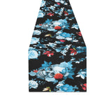 Skull flower roses leave pattern Table Runner