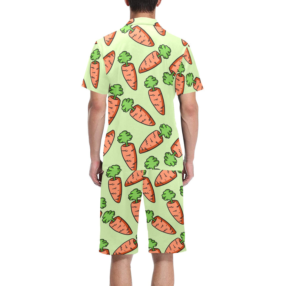 Carrot Pattern Print Design 05 Men's V-Neck Short Pajama Set