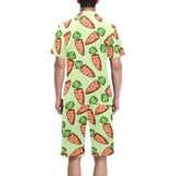 Carrot Pattern Print Design 05 Men's V-Neck Short Pajama Set