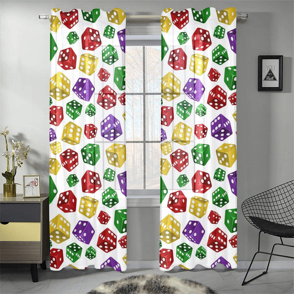 Dice Pattern Print Design 03 Gauze Curtain