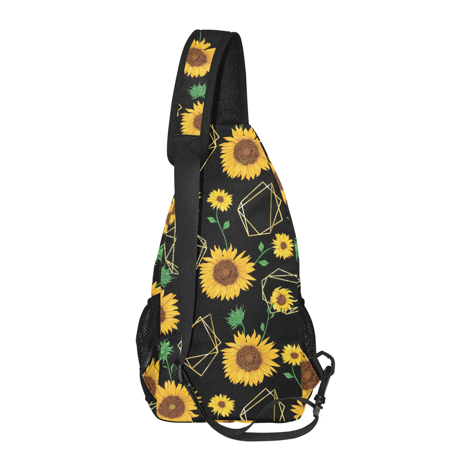 sunflower golden polygonal shapes All Over Print Chest Bag