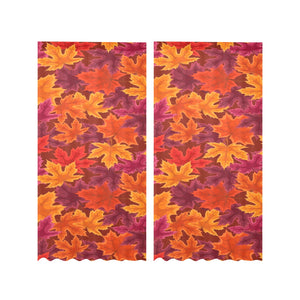 Autumn maple leaf pattern Gauze Curtain