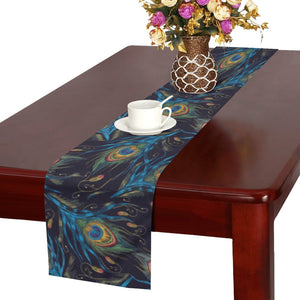 Beautiful peacock feather pattern Table Runner