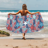 Hand drawn colorful starfish Beach Towel